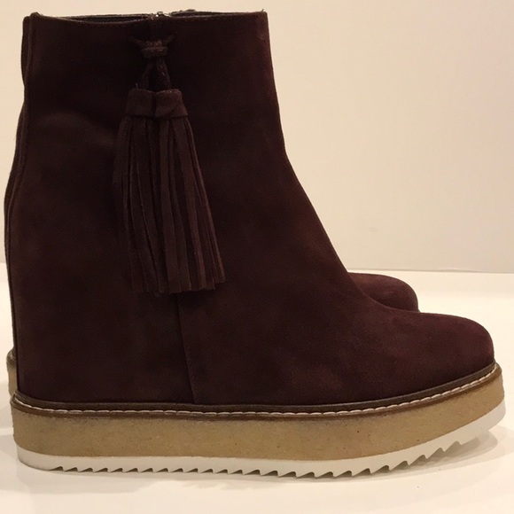 Nelle Vie Italian vine color suede wedge boots - Picture 3 of 8